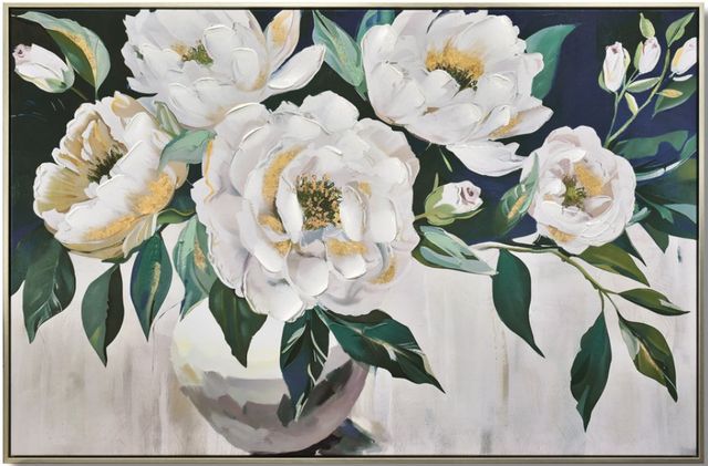 Classy Living Radiant Opulent Ivory Peonies in Gold Wall Art-0