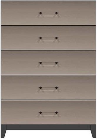 Country View Woodworking Customizable American Modern Brown Maple 36'' 5-Drawer Wood Legs Chest-0