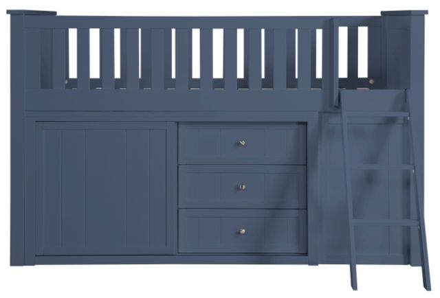 Homelegance® Nora Blue Twin Low Loft Bunk with Bookcase and Dresser-3
