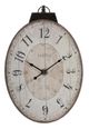 A & B Home White Large Oval Wooden Wall Clock-0