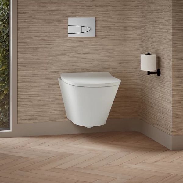 KOHLER® Brazn® White Wall-Hung Round-Front Toilet, Dual-Flush-2
