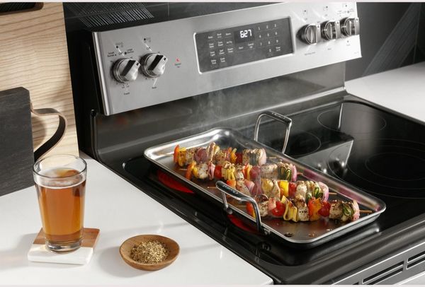 GE Profile 30" Fingerprint Resistant Stainless Steel Smart Free Standing Electric Convection Range