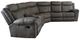 Powell® Galloway 3-Piece Stone Gray Curved Manual Reclining Sectional Sofa-4