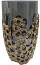 A & B Home Black/Gold Small Glass Honeycomb Pattern Vase-1