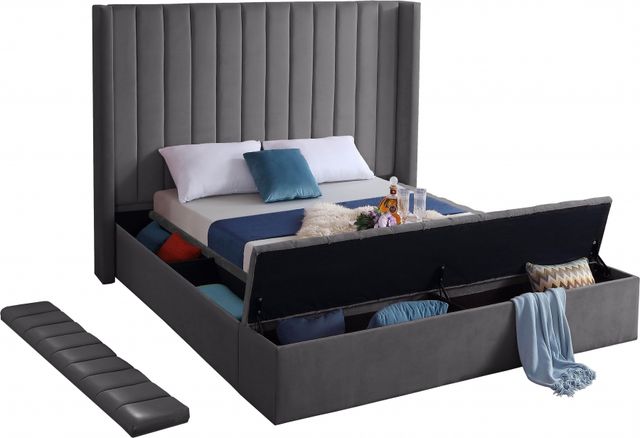 Meridian Furniture Kiki Grey Full Bed-3