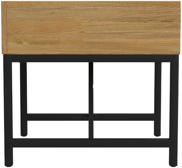 Intercon Newport Natural Oak End Table with Black Base-3