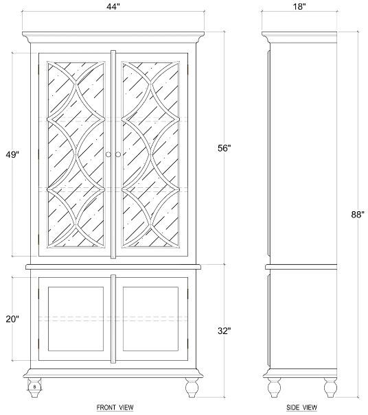 Bramble Customizable Hamilton Display Cabinet-1
