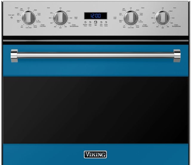Viking® 3 Series 30" Alluvial Blue Double Electric Wall Oven-2