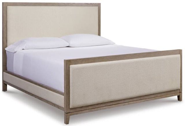 Signature Design by Ashley® Chrestner 4-Piece Gray Queen Upholstered Panel Bed Set-1