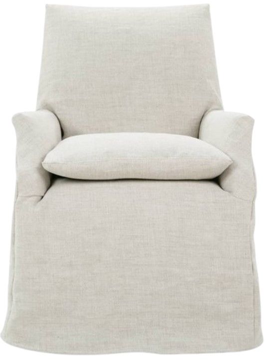 Rowe® Customizable Cece Slipcovered Dining Arm Chair with Caster-2
