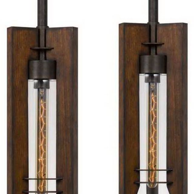 Cal® Lighting & Accessories Almeria 4-Light Iron/Pine Pendant-1