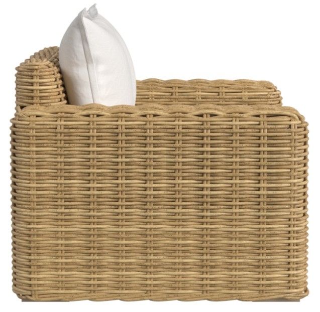 Sunset West Playa Natural Resin Wicker Oversize Outdoor Club Chair with Soothe Pearl Cushion-2