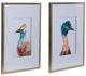 A & B Home 2-Piece Blue/Coral/Red Peacock Wall Art Set-0