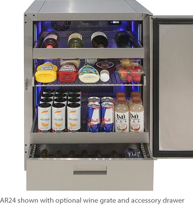 Alfresco™ PolarCore™ 24" 5.6 Cu. Ft. Stainless Steel Outdoor Single Door Under the Counter Refrigerator-2