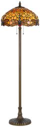 Cal® Lighting & Accessories Tiffany Antique Brass/Orange Floor Lamp-0
