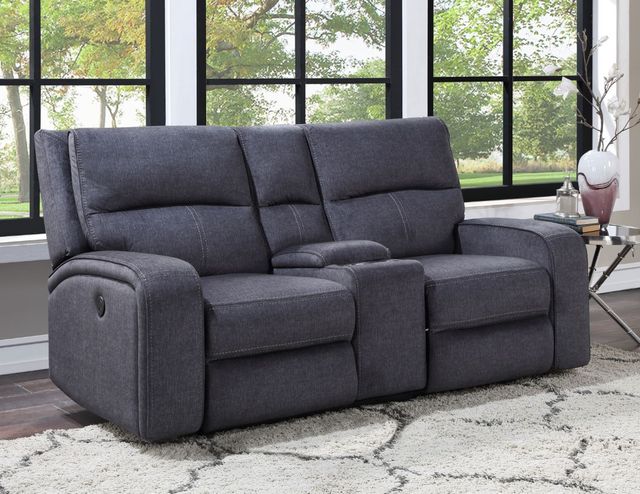 Steve Silver Co. Lovell Charcoal Power Reclining Loveseat with Console-1