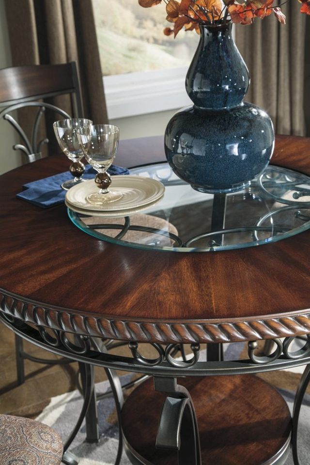 Signature Design by Ashley® Glambrey Glass Insert Brown Counter Height Dining Table-1