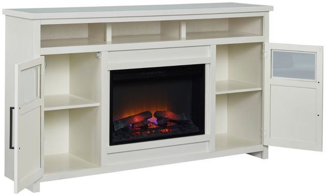 aspenhome® Finnegan White 66" Highboy Fireplace Console-1