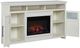 aspenhome® Finnegan White 66" Highboy Fireplace Console-1