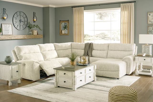 Signature Design by Ashley® Critic's Corner 5-Piece Parchment Power Reclining Right-Arm Facing Sectional and Chaise-3