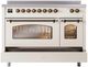 Ilve® Nostalgie II Series 48" Antique White Pro Style Induction Range-4