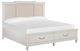 Magnussen Home® Willowbrook Egg Shell White/Natural King Upholstered Panel Storage Bed-0