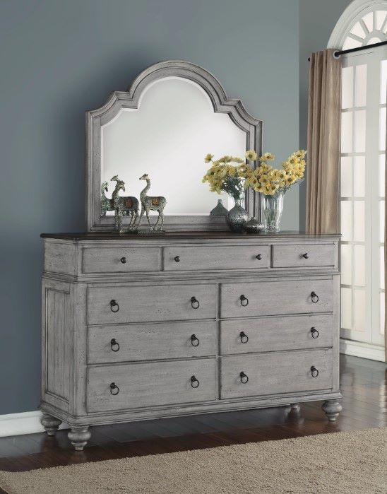 Flexsteel® Plymouth® Distressed Graywash Mirror-4