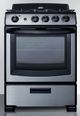 Summit® 24" Black Gas Range with Convertible Hood-1