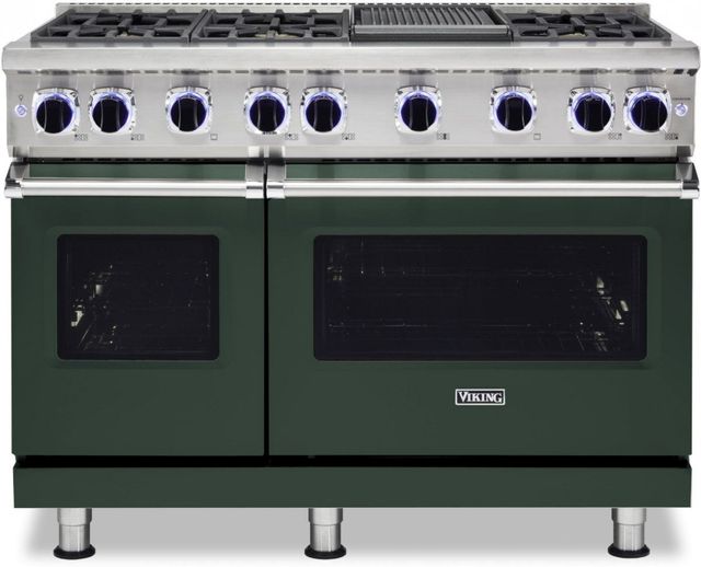 Viking® 7 Series 48" Blackforest Green Pro Style Natural Gas Range with 12" Reversible Griddle-0