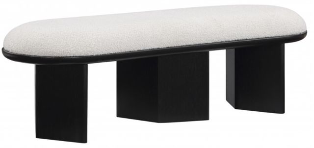 Meridian Furniture Wilshire Cream/Black Upholstered Bench-0