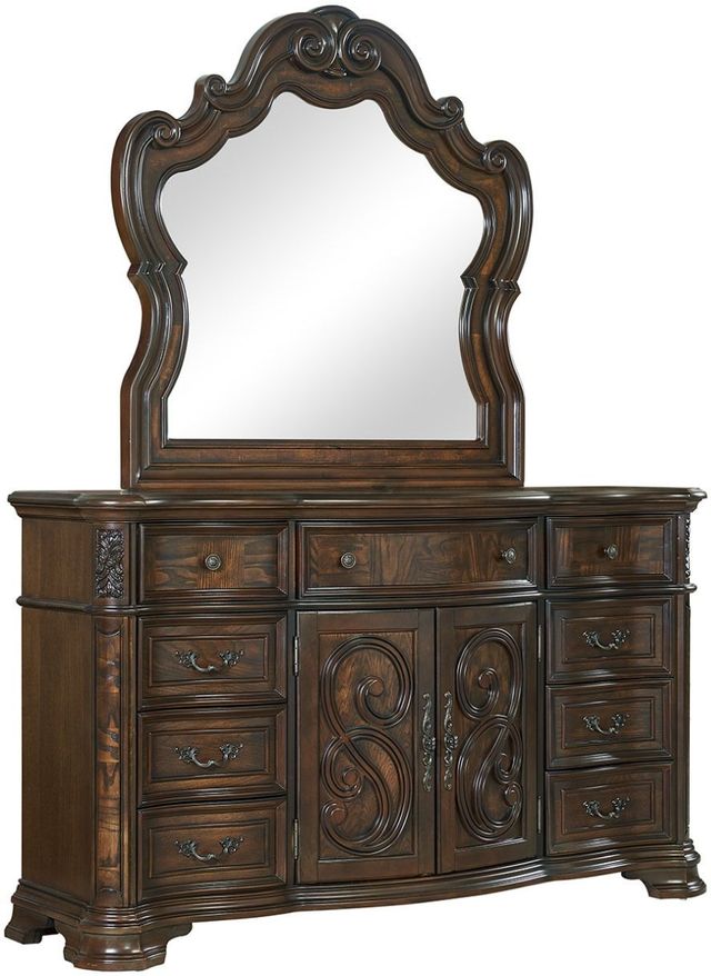 Steve Silver Co. Royale Brown Cherry Dresser and Mirror-0