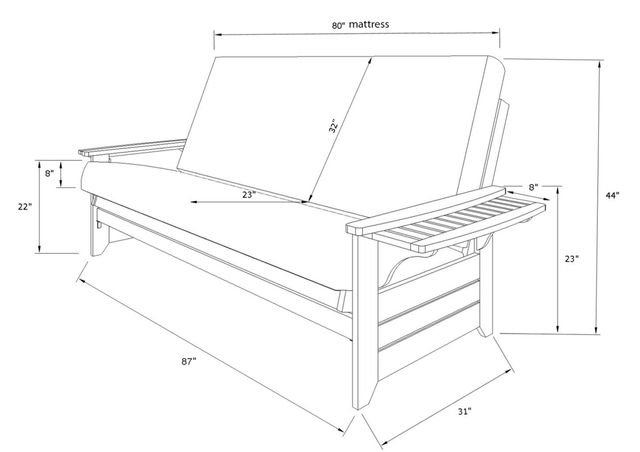 Kodiak Furniture Phoenix Butternut Queen Futon Frame with Storage-1