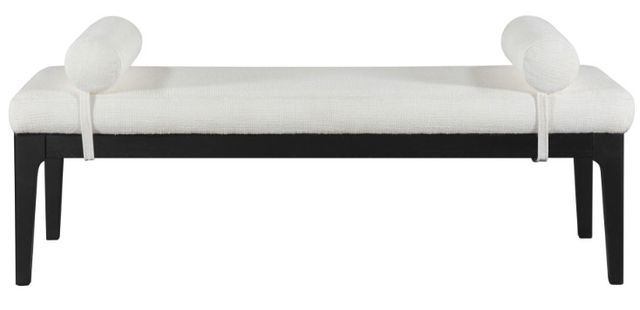 Meridian Furniture Priscilla Cream/Black Upholstered Bench-1