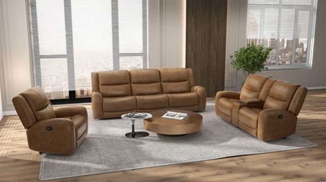 Furniture of America® Leolinus Brown Manual Reclining Sofa-1