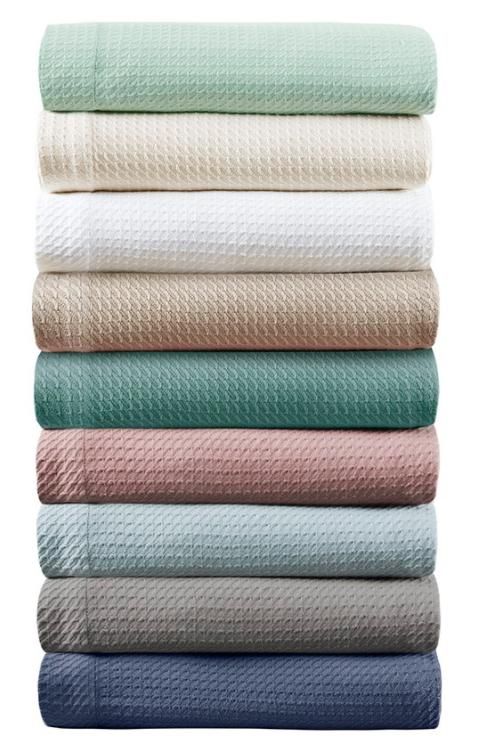 Olliix by Madison Park Egyptian Cotton Teal Full/Queen Blanket-3