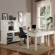 Parker House® Boca 6-Piece Cottage White U-Shape Desk with Credenza File and Hutch Set-1