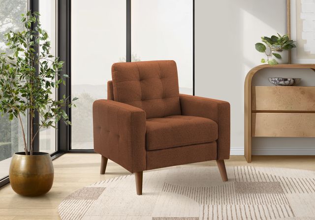 Monarch Specialties Inc. Rust 31" Accent Chair with Walnut Wood Legs-1