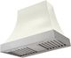 La Cornue Cascade Series 36" Pure White Wall Mounted Range Hood with Satin Chrome Trim-0