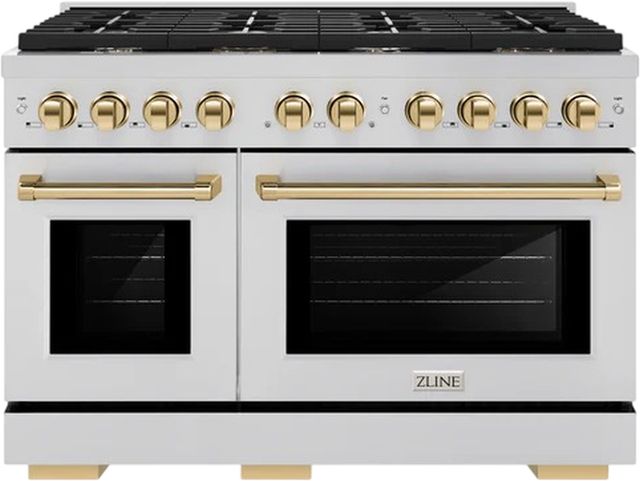 ZLINE Autograph Edition 48" Stainless Steel Pro Style Gas Range with 8 Burner Cooktop-0