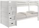 Elements International Sami White Youth Twin Over Twin Step Bunk Bed with Left Headboard-0