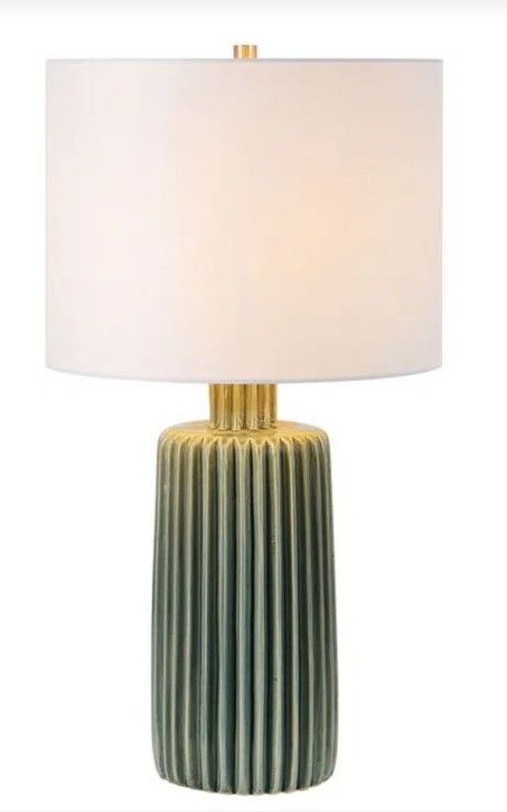 Renwil® Roza Glazed Crackle Olive Table Lamp -2