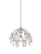 Currey & Company Crystal Bud Painted Silver/Contemporary Silver Leaf 1-Light Multi-Drop Pendant-0