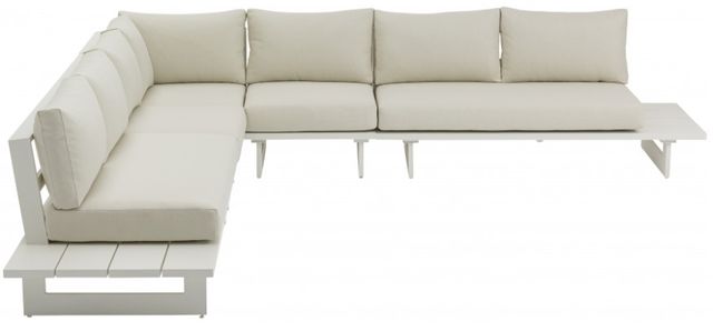 Meridian Furniture Maldives 5-Piece Cream Aluminum/Fabric Outdoor Modular Sectional-3