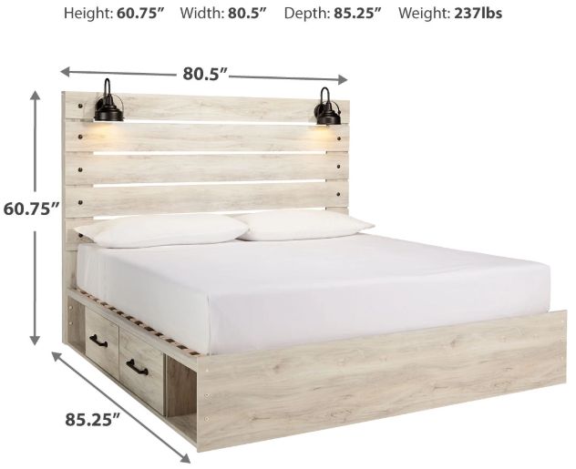 Signature Design by Ashley® Cambeck Whitewash King 2-Drawer Storage Panel Bed-3