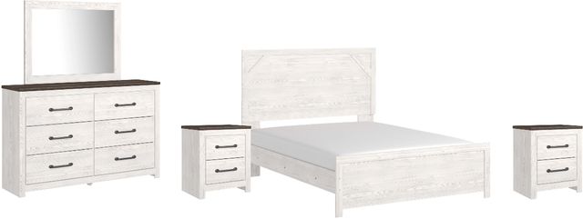 Signature Design by Ashley® Gerridan 5-Piece Gray/White Queen Panel Bed Set-0