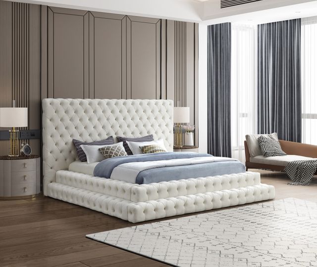 Meridian Furniture Revel Cream King Simple Bed-3