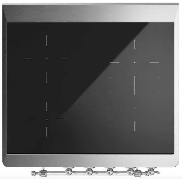 Ilve® Majestic III 30" Custom Pro Style Induction Range with Solid Door and Chrome Trim-2