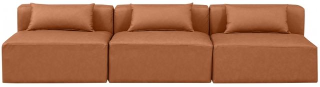 Meridian Furniture Cube 3-Piece Cognac Leather Armless Sofa-1