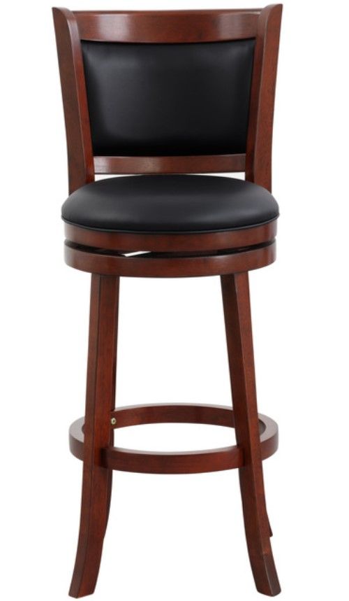 Homelegance® Shapel Black/Dark Cherry Swivel Pub Height Chair-2