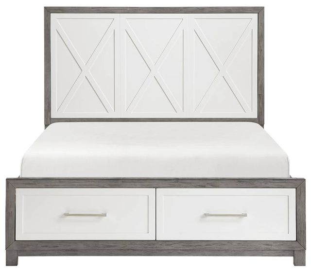 Homelegance® Rowan Gray/Ivory Queen Platform Storage Bed-2